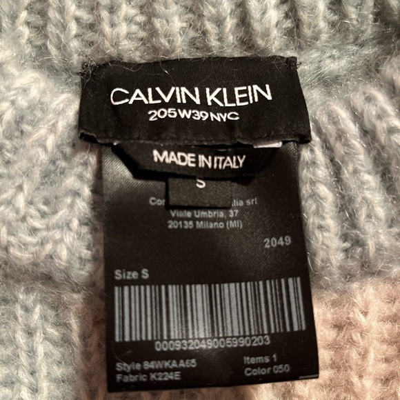 Nwot Calvin Klein 205W39NYC Blue Striped Mohair Blend Cape - Picture 4 of 6